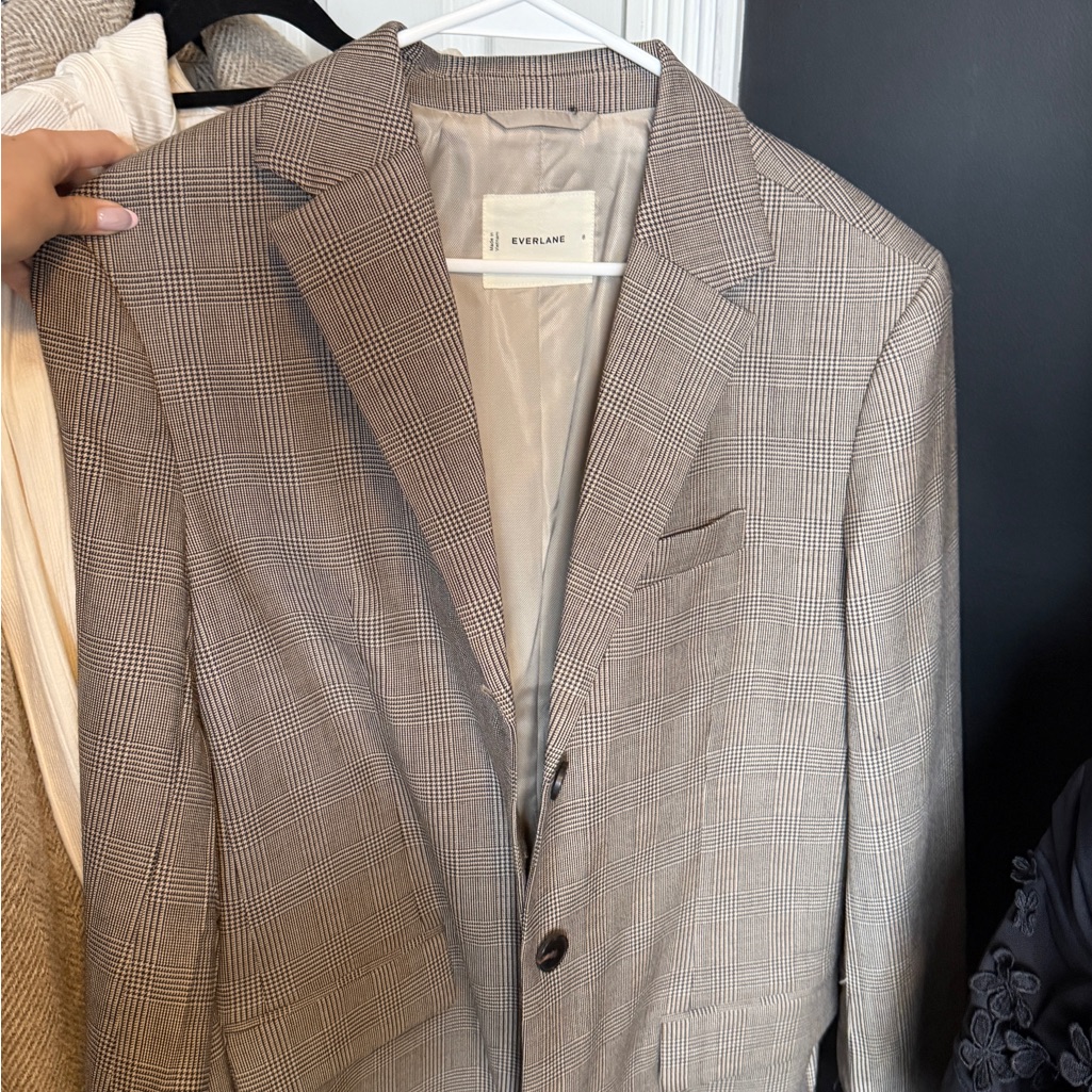 Everlane Womens Checkered Blazer